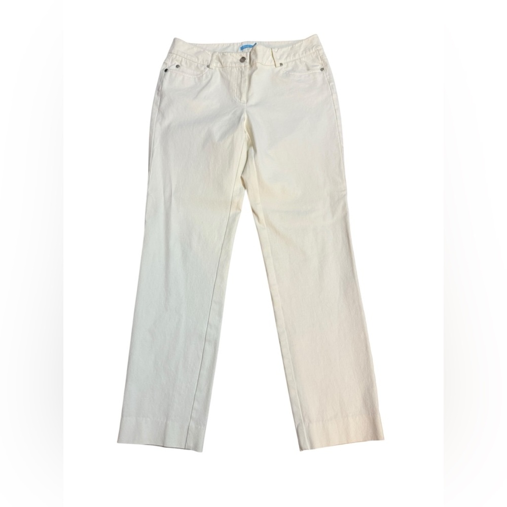 J. McLaughlin Women’s Straight Leg Jeans Off-White Classic Denim Sz 6 Minimalist